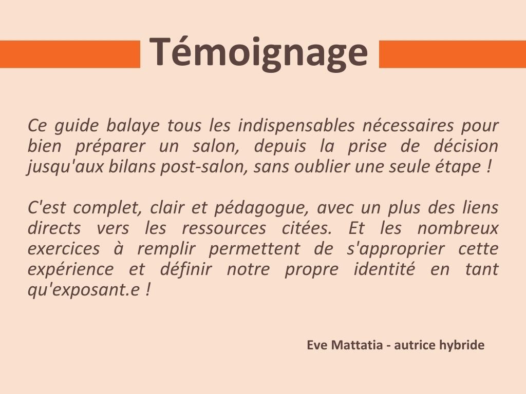 Formation guidée : Vendre son livre en salons et festivals